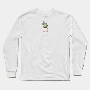 Smiling cactus in pink flowerpot Long Sleeve T-Shirt